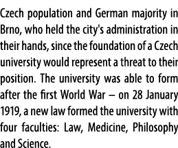 Czech population and German majority in Brno, who held the city's administration in their hands, since the foundation...