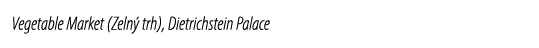 Vegetable Market (Zeln trh), Dietrichstein Palace