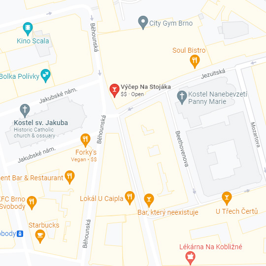 Výčep Na stojáka Jakubák, zdroj: Google maps