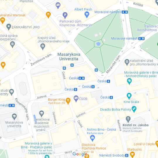Masarykova univerzita, zdroj: Google maps