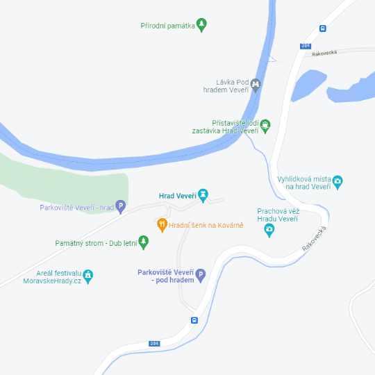 Hrad Veveří, zdroj: Google maps